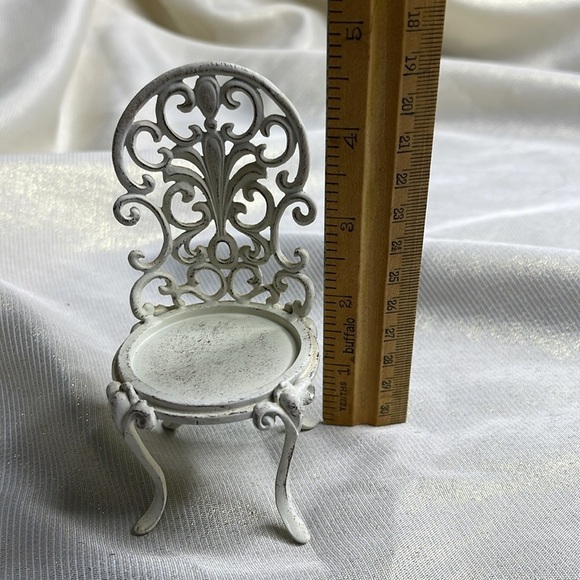 PartyLite Garden Diva 2013 White Metal Chair Mini Candle Holder Tea Light Votive - Picture 8 of 9